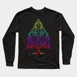 Colorful Ornament Christmas Tree For Christmas Long Sleeve T-Shirt